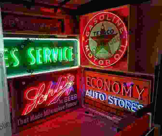 A Collection Of Restored And Preserved Neon Signs, Each One A Testament To The Enduring Appeal And Artistic Significance Of This Luminous Medium. Neon Road Trip John Barnes
