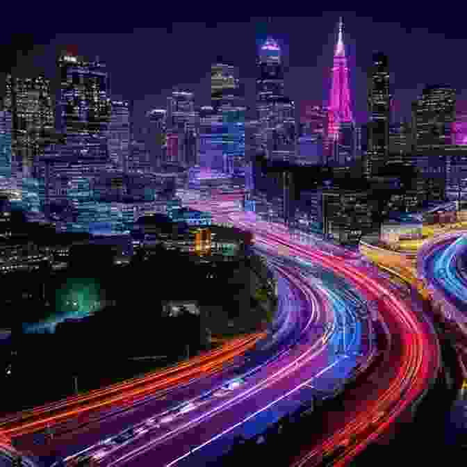 A Panoramic Cityscape At Night, With Countless Neon Signs Adorning Buildings And Illuminating The Urban Jungle, Creating A Vibrant Tapestry Of Light And Color. Neon Road Trip John Barnes