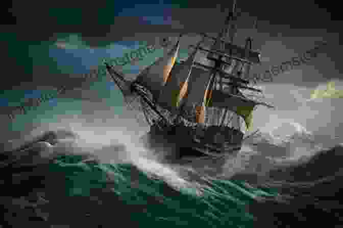 A Pirate Ship Sails Through A Turbulent Sea At Night, Amidst A Stormy Sky And Crashing Waves. The Pirate S Tribulation: A SciFi Alien Romance (Intergalactic Alliance 3)