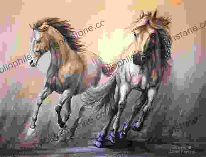 A Stunning Acrylic Painting Of A Galloping Horse, Its Mane And Tail Flowing In The Wind. Horses A Collection Of Acrylic Paintings Of Horses