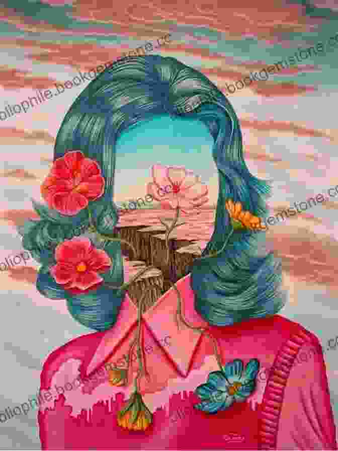 A Surrealist Painting Depicting A Woman's Face Emerging From A Field Of Flowers, With A Bird Perched On Her Shoulder. The Art Part 3 Gayle Bird