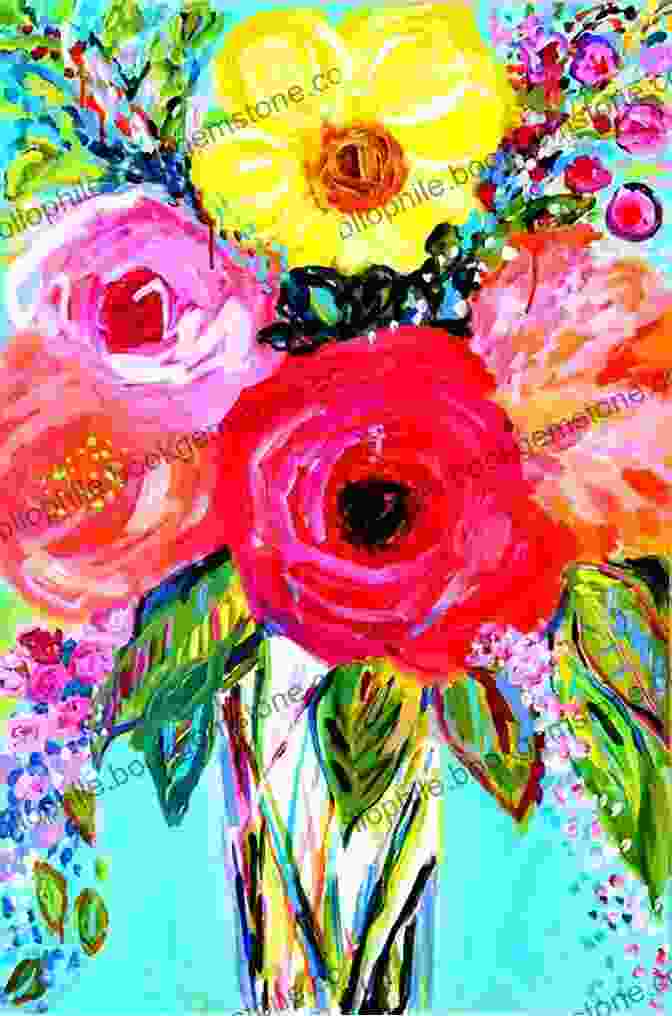 A Vibrant Painting Of A Floral Bouquet, Demonstrating The Beauty Achievable With The Techniques Covered In The Book Brush With Acrylics: Painting The Easy Way (Practical Art From Search Press)
