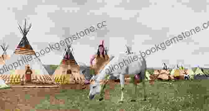 Arizona Ames Riding Her Horse Through A Native American Village, Surrounded By Tepees And The Watchful Eyes Of The Villagers. Arizona Ames: A Western Story
