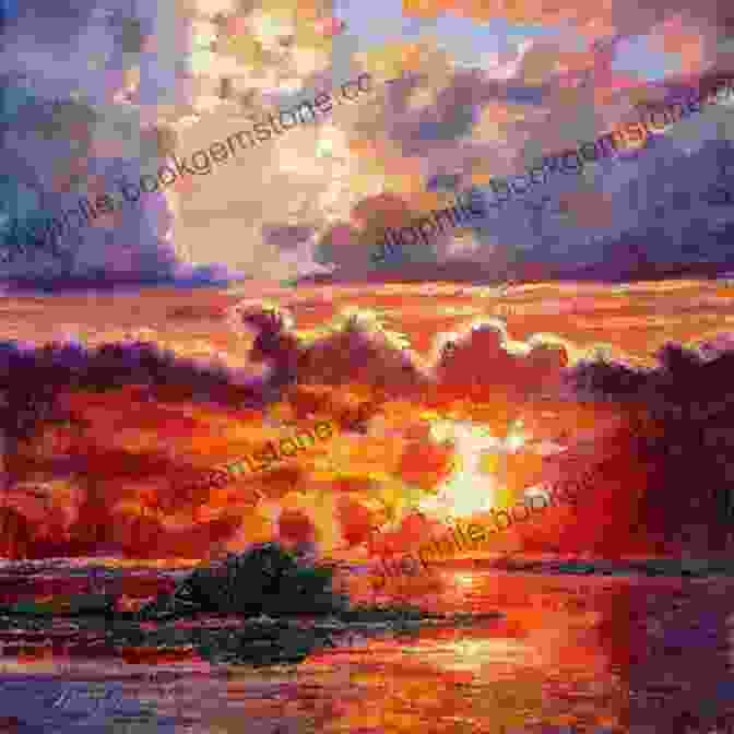 Painting Of A Glorious Sunset Over The Sea, With Vibrant Colors Casting A Warm Glow On The Water. 44 Color Paintings Of Alexey Bogolyubov Russian Seascape Painter (March 16 1824 February 3 1896)